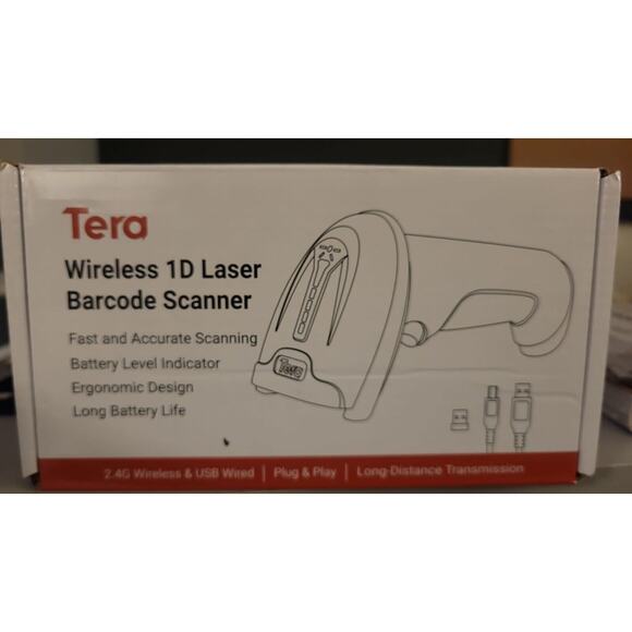 Tera 1D Barcode Scanner Wireless and Wired W/Battery Level Indicator 2.4G - Picture 6 of 6